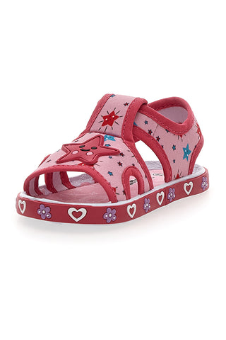 Roza sandali z morsko zvezdo in srčki Pitt kids PK2871A