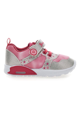 Rožnate in srebrne superge z motivom zvezdic first steps Pitt kids PK2187B