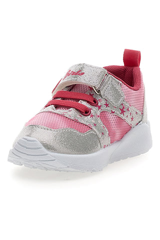 Rožnate in srebrne superge z motivom zvezdic first steps Pitt kids PK2187B