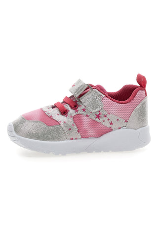 Rožnate in srebrne superge z motivom zvezdic first steps Pitt kids PK2187B