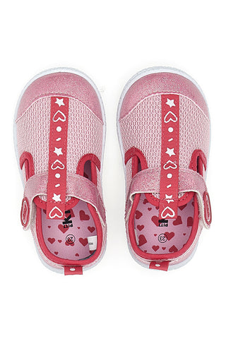 Rožnati čevlji s trakovi Pitt kids PK1100A