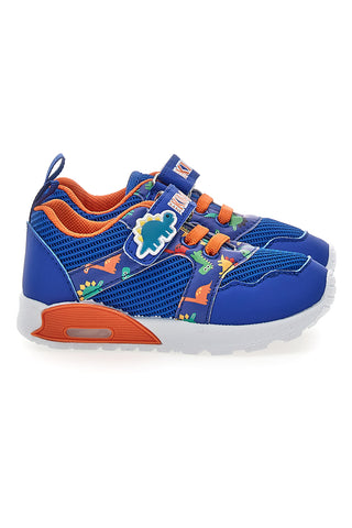 Modre in oranžne superge z vzorcem dinozavrov Pitt kids PK2380A