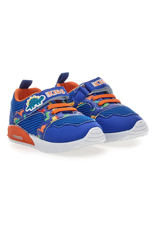 Modre in oranžne superge z vzorcem dinozavrov Pitt kids PK2380A