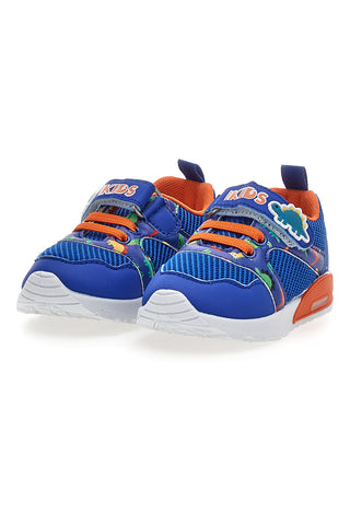 Modre in oranžne superge z vzorcem dinozavrov Pitt kids PK2380A