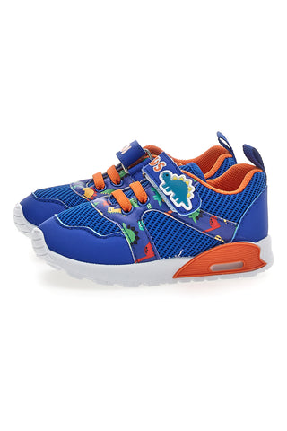 Modre in oranžne superge z vzorcem dinozavrov Pitt kids PK2380A