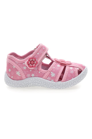 Roza sandali s cvetličnim vzorcem s polodprtimi prsti Pitt kids PK2876C
