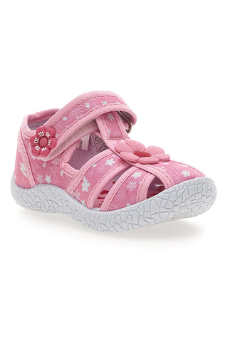 Roza sandali s cvetličnim vzorcem s polodprtimi prsti Pitt kids PK2876C