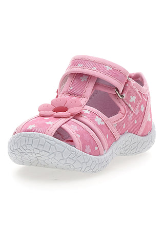 Roza sandali s cvetličnim vzorcem s polodprtimi prsti Pitt kids PK2876C
