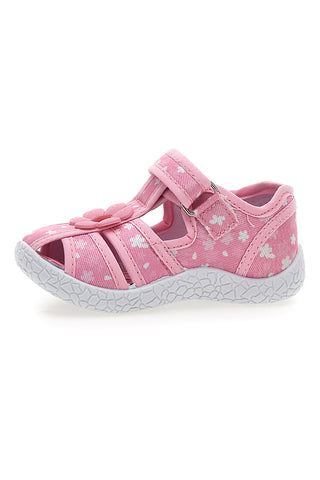 Roza sandali s cvetličnim vzorcem s polodprtimi prsti Pitt kids PK2876C