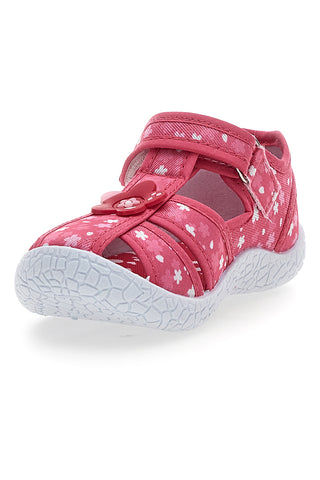 Roza polodprti sandali s cvetličnim vzorcem Pitt kids PK2877A