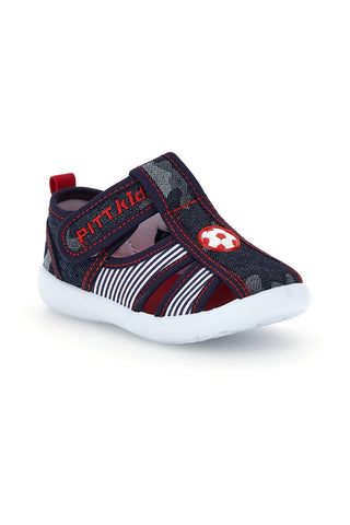Modri in rdeči čevlji iz blaga z žogo Pitt Kids 2242876