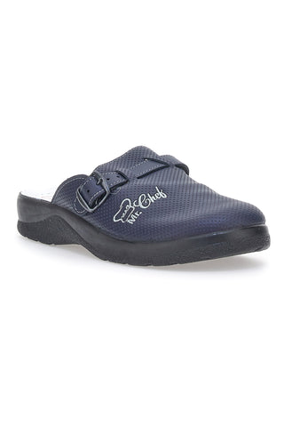 Delovni copati MR Chef 8015 Modri Prava usnja