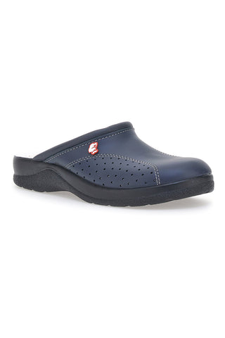 Delovni copati MR Chef 8028 Modri Prava usnja