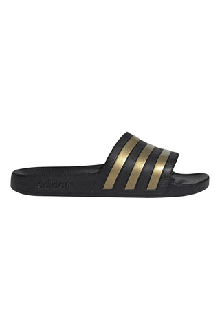 Črne natikače z zlatimi detajli Adidas Adilette Aqua