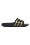 Črne natikače z zlatimi detajli Adidas Adilette Aqua