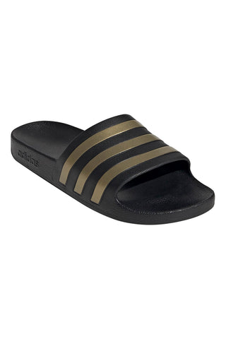 Črne natikače z zlatimi detajli Adidas Adilette Aqua