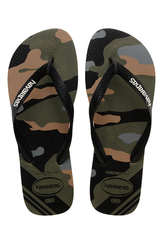 Gumijaste japonke Havaianas Top Camu v vojaški zeleni barvi