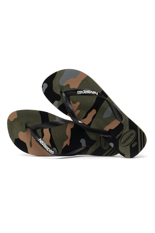 Gumijaste japonke Havaianas Top Camu v vojaški zeleni barvi