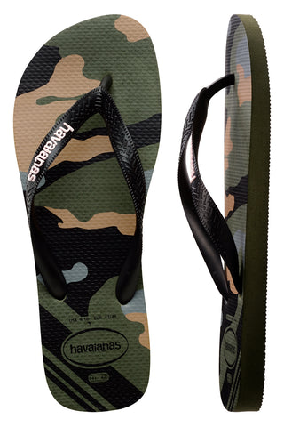 Gumijaste japonke Havaianas Top Camu v vojaški zeleni barvi