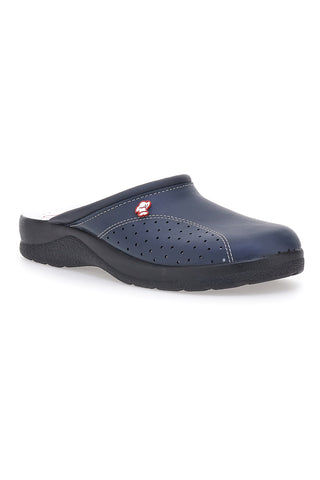 Delovni copati MR Chef 8028 Modri Prava usnja