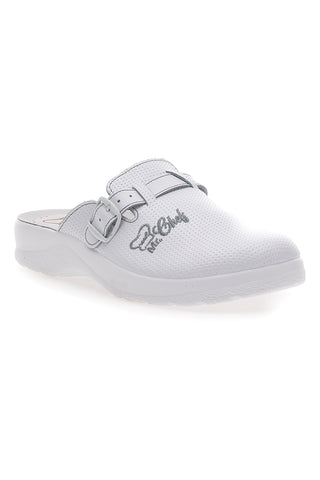 Bele delovne copate iz usnja MR Chef 8015