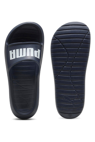 Temno modre copate z belim logotipom PUMA Divecat v2 Lite