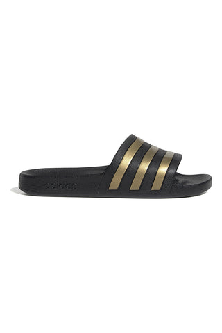 Črne natikače z zlatimi detajli Adidas Adilette Aqua