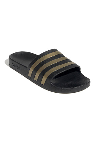 Črne natikače z zlatimi detajli Adidas Adilette Aqua