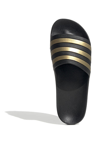 Črne natikače z zlatimi detajli Adidas Adilette Aqua