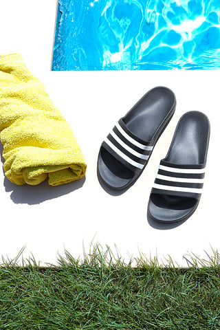 Črne natikače z belimi detajli Adidas Adilette Aqua