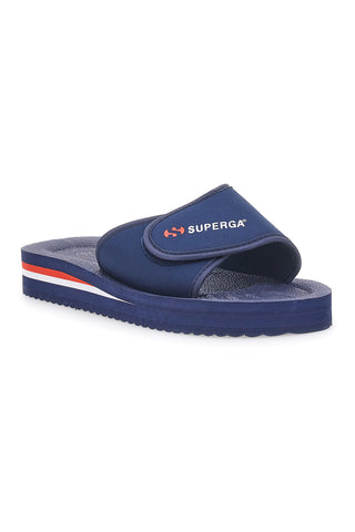 Modre natikače z nastavljivim trakom in logotipom Superga S24E702