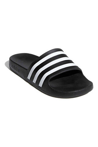Črne natikače z belimi trakovi Adidas Adilette Aqua