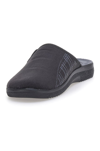 Pantofole nere con inserti a quadri e plantare anatomico Inblu 17 DG