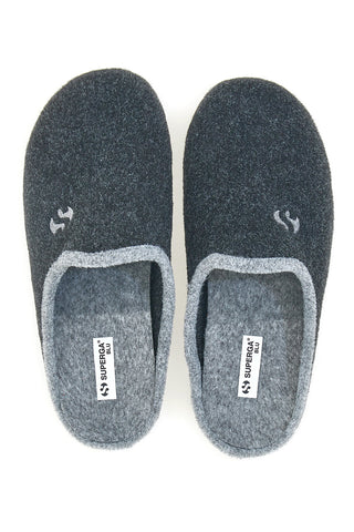 Antracitne filcaste copate s sivim robom Superga S10S225