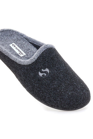 Antracitne filcaste copate s sivim robom Superga S10S225