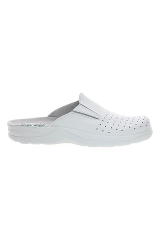 Bele preluknjane usnjene cokle Bio Up 630