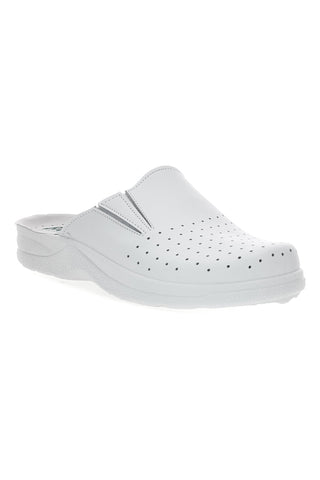 Bele preluknjane usnjene cokle Bio Up 630