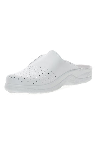 Bele preluknjane usnjene cokle Bio Up 630