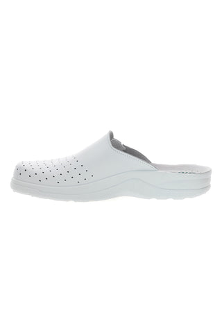 Bele preluknjane usnjene cokle Bio Up 630