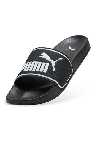 Črni copati za bazen s kontrastnim logotipom Puma Leadcat 2