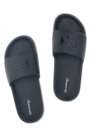 Črni copat s trakom z logotipom Superga S24S753