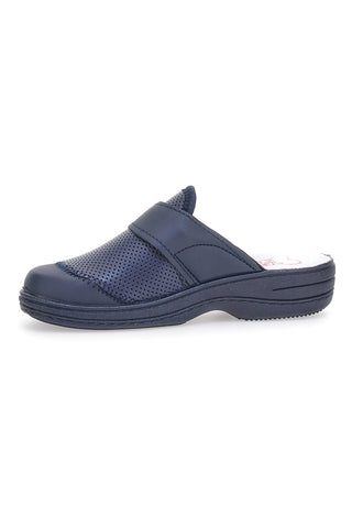 Delovni copati Mrs Chef 1568 Modri Prava usnja