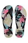 Čevlji Havaianas Slim Floral črni in roza