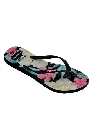 Čevlji Havaianas Slim Floral črni in roza