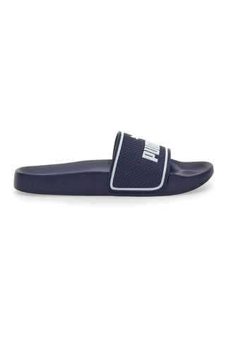 Modre gumijaste copate z velikim logotipom Puma Leadcat 2.0 JR