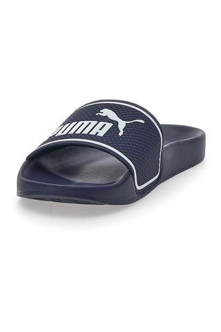 Modre gumijaste copate z velikim logotipom Puma Leadcat 2.0 JR