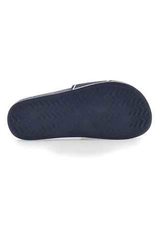 Modre gumijaste copate z velikim logotipom Puma Leadcat 2.0 JR