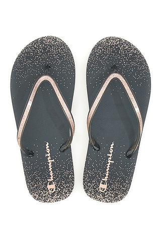 Črne gumijaste japonke z bleščicami Champion Sparkling