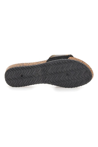 Črne natikače z biseri Fun Beach 14204