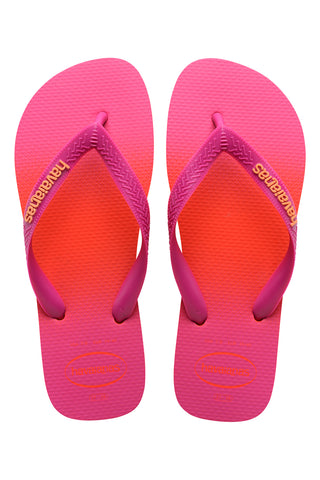 Fuksija in oranžne japonke z barvnim prelivom Havaianas Top Fashion